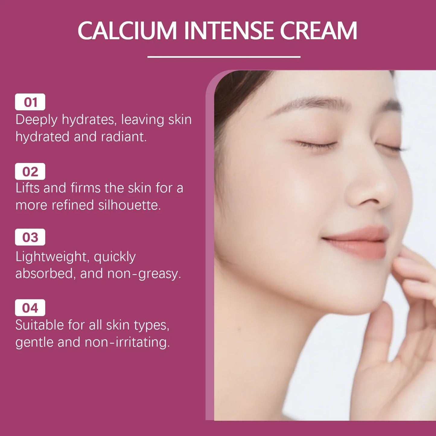 Calcium Volume Cream Improve Skin Sagging Repair Skin Barrier Firming Elasticity Enhance Moisturizing Nourishing Facial Lotion Peaceful Pleasures Health and Wellness
