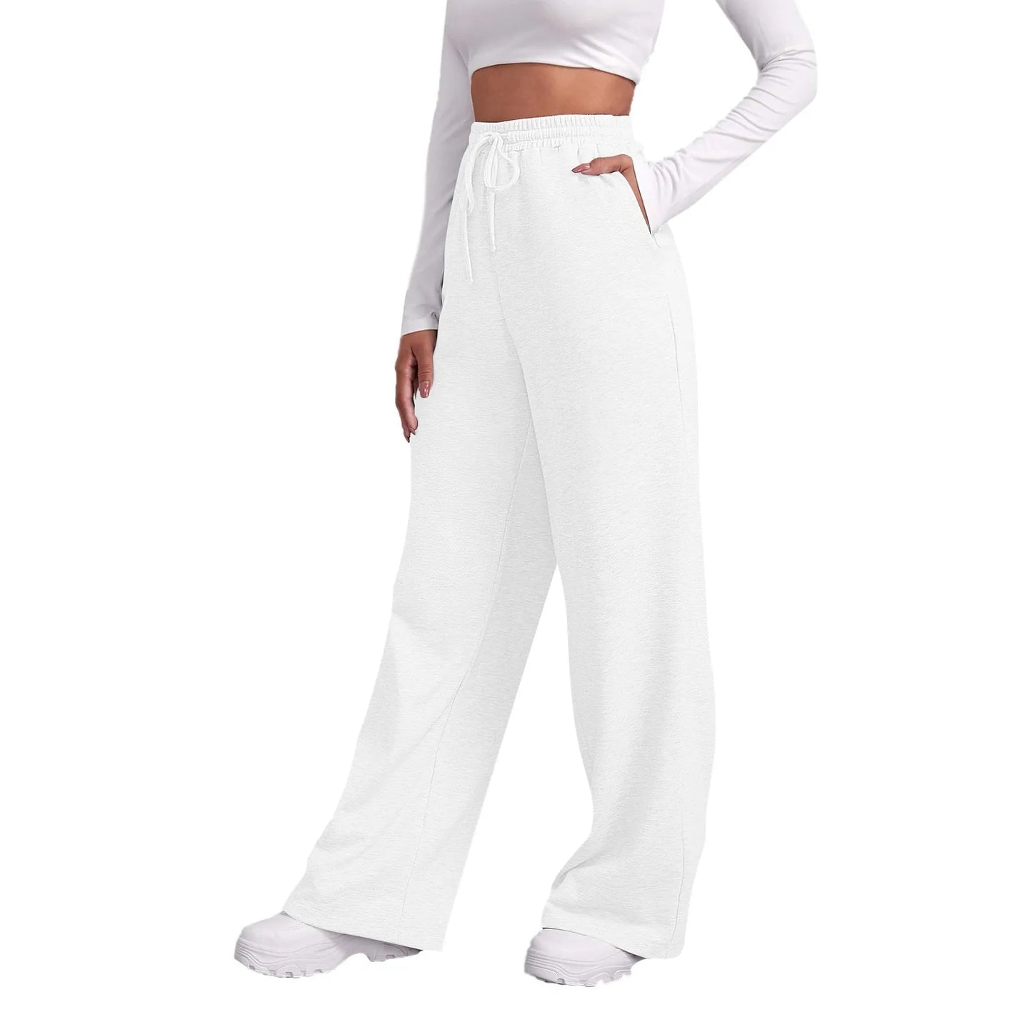 Women's Fleece-Lined Wide Leg Sweatpants | Casual Joggers