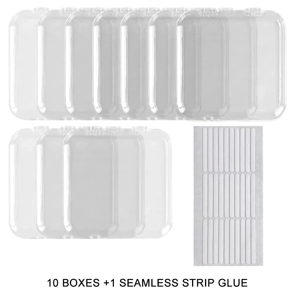 10PCS Press-On Nail Storage Acrylic Boxes with Adhesive Sheets Transparent Clear Nail Boxes Jewelry Storage Tool&Accessories Peaceful Pleasures Health and Wellness 10Pcs Transparent