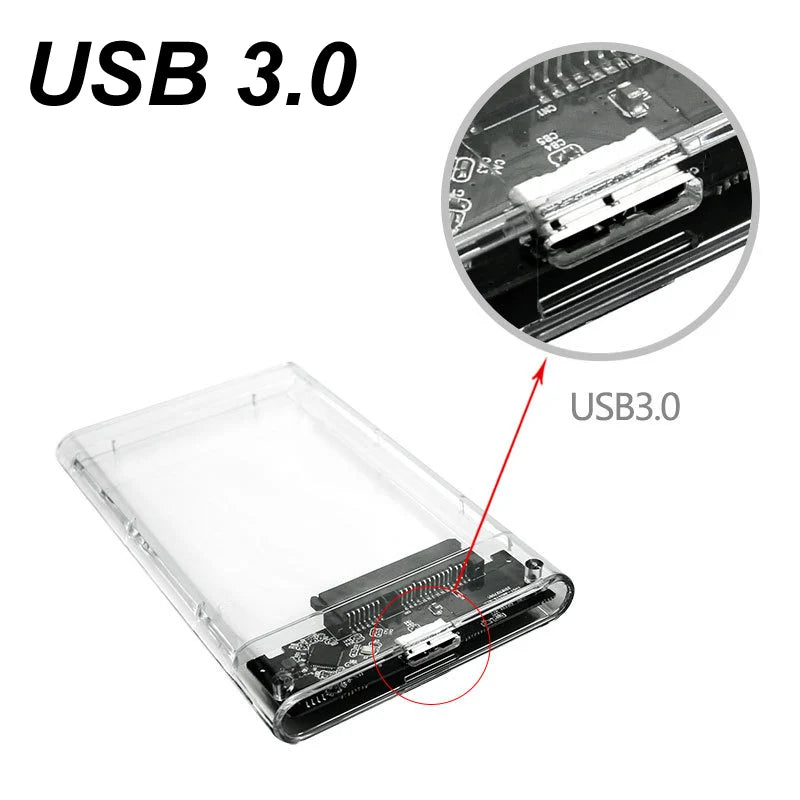 New USB C Type C 3.0/2.0 HDD Enclosure 2.5 inch SATA SSD Hard Drive Case Support 6TB transparent Mobile External HDD Peaceful Pleasures Health and Wellness