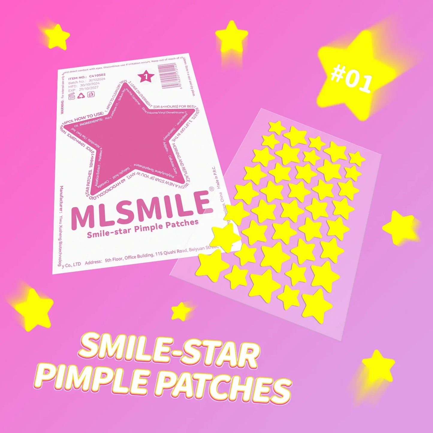 MLSMILE 40pc Star Hydrocolloid Blemish Patches – All Skin Tones