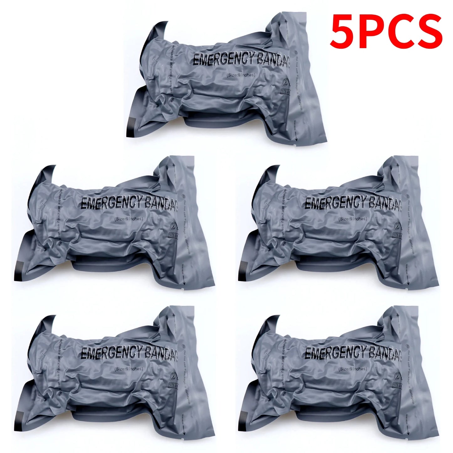 5/10PCS Israeli Bandage First Aid Trauma Hemostatic Bandage Kit Wound Traumatic Emergency Compression Bandages Medical Army Aid Peaceful Pleasures Health and Wellness 5PCS 4 inches