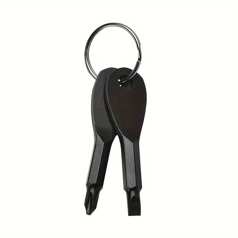 Portable Screwdriver Keychain | Steel Flat Head EDC Tool