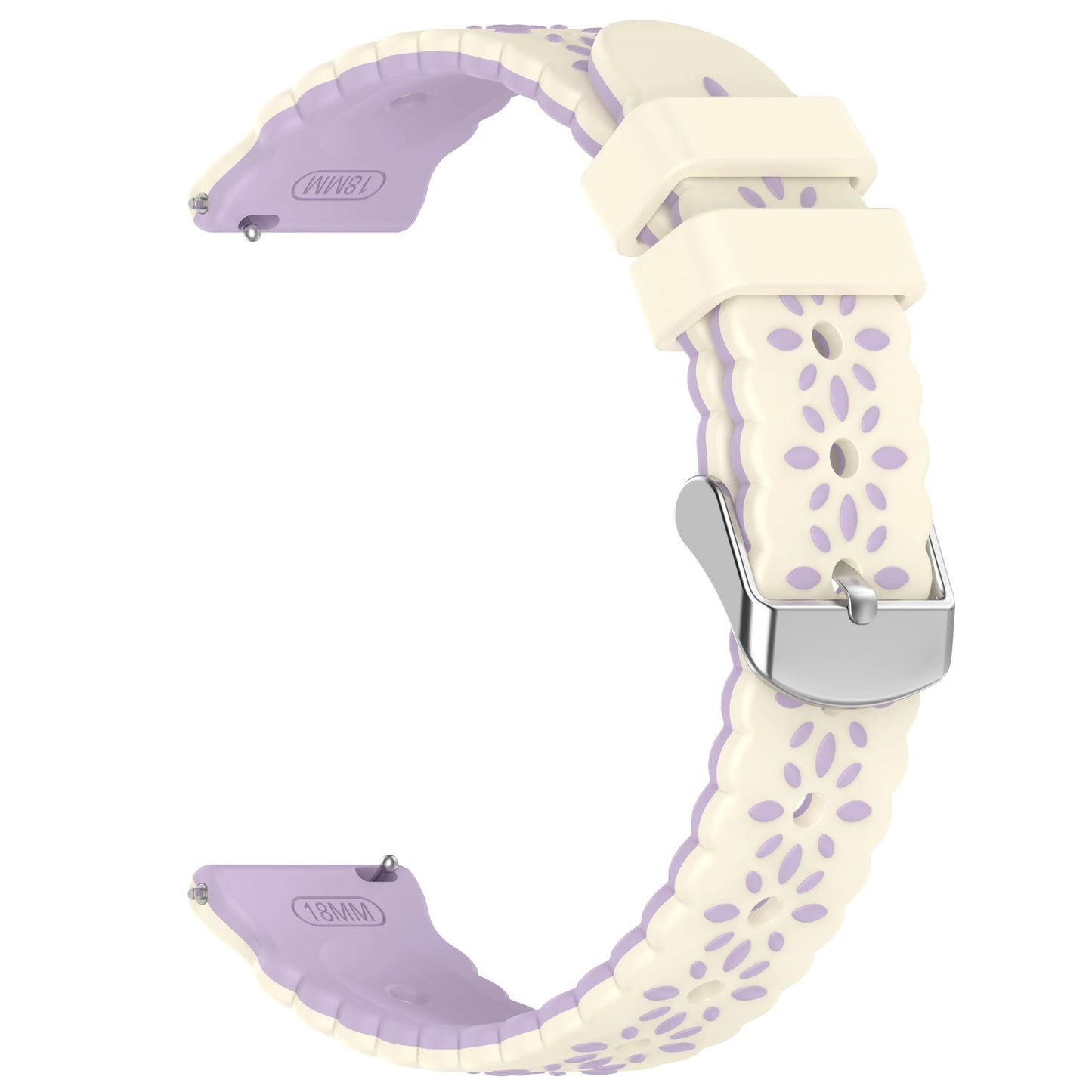 Silicone Watch Band 18mm 20mm – Huawei Samsung Garmin Strap Peaceful Pleasures Health and Wellness Star Purple 20 MM