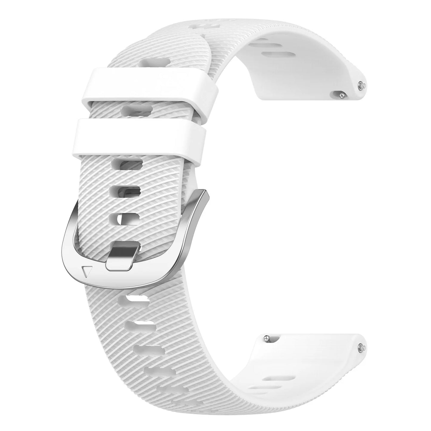 18mm Silicone Band for Garmin Forerunner 255S 265S | Quick Release Peaceful Pleasures Health and Wellness White
