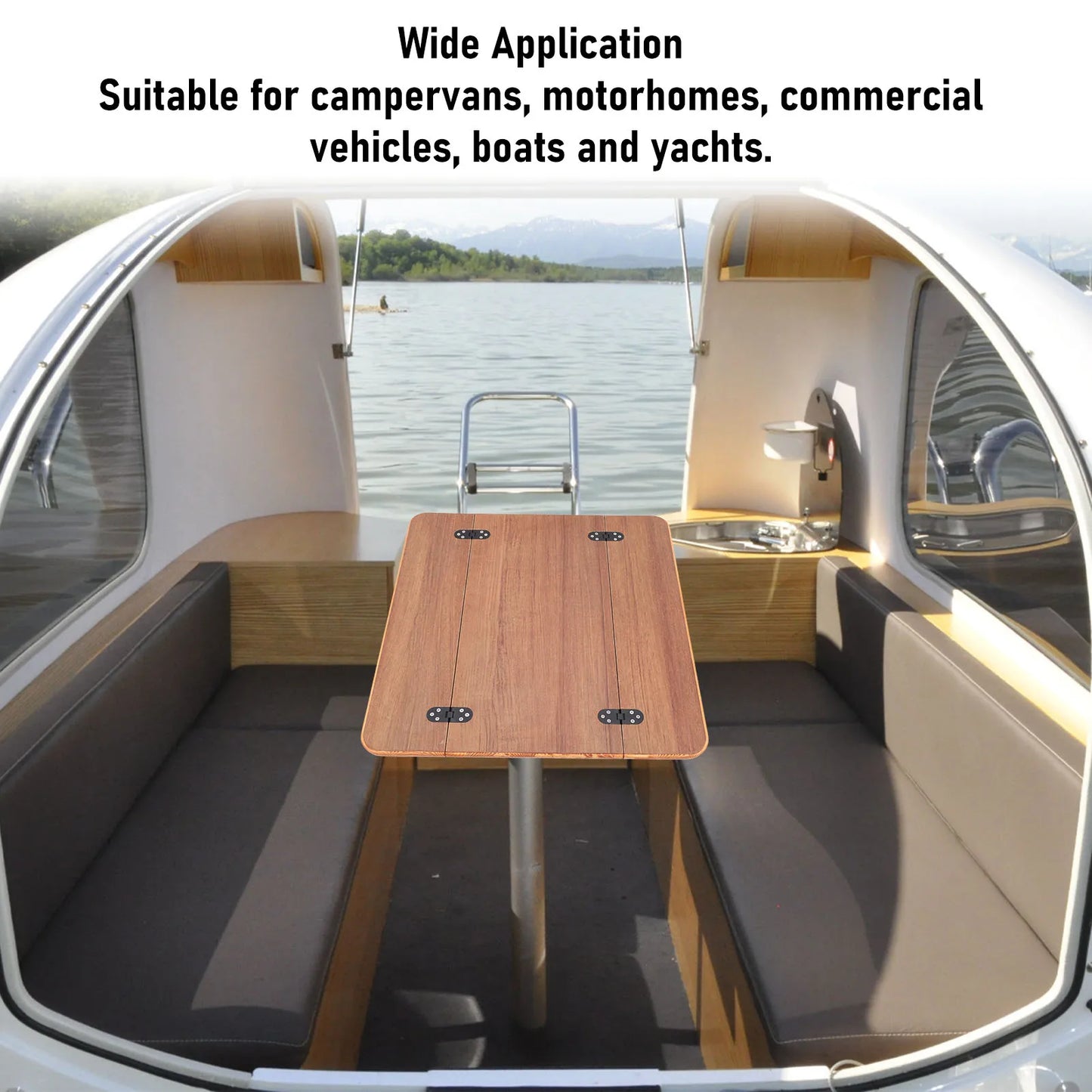 Foldable Solid Wood Marine Table Top for RV, Boat & Yacht