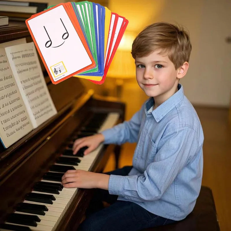 Music Flash Cards Piano Guitar Chord Chart Learning Note Card