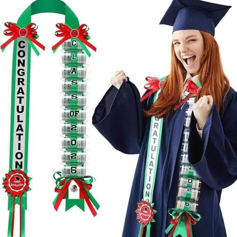 Class of 2026 Money Lei Necklace | Graduation Cash Gift Garland Graduation Lei Necklace Peaceful Pleasures Health and Wellness F