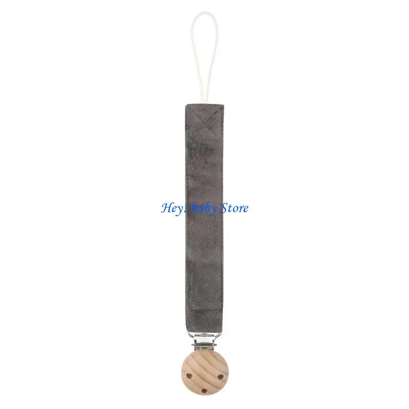 Baby Pacifier Chain Clip – Adjustable Cotton & Wood Holder