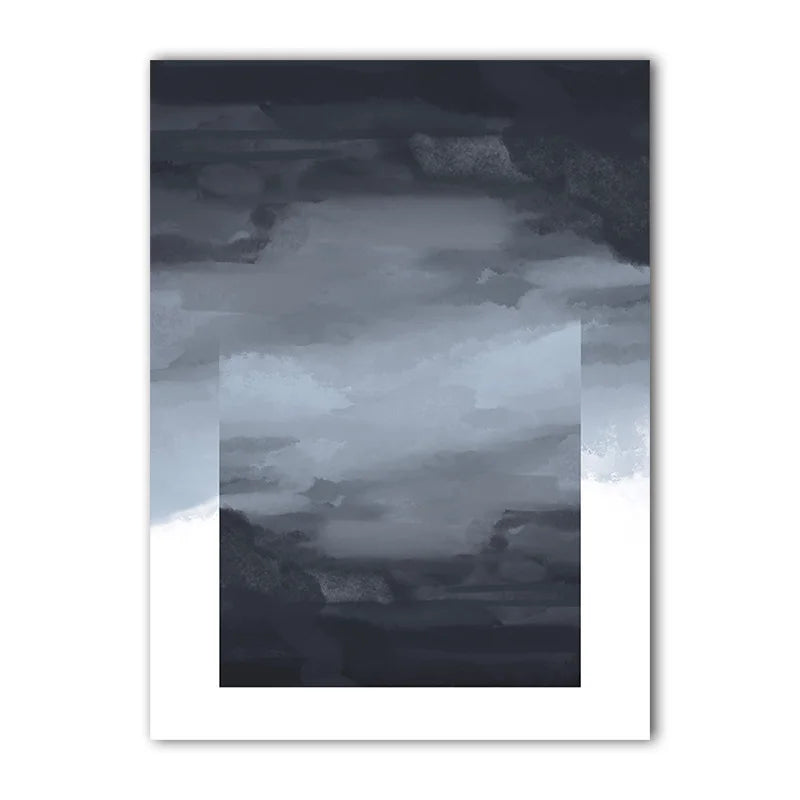 Abstract Black White Grey Canvas Wall Art | Modern Ink Poster Canvas Wall Art Peaceful Pleasures Health and Wellness 04 15x20cm No Frame China Mainland