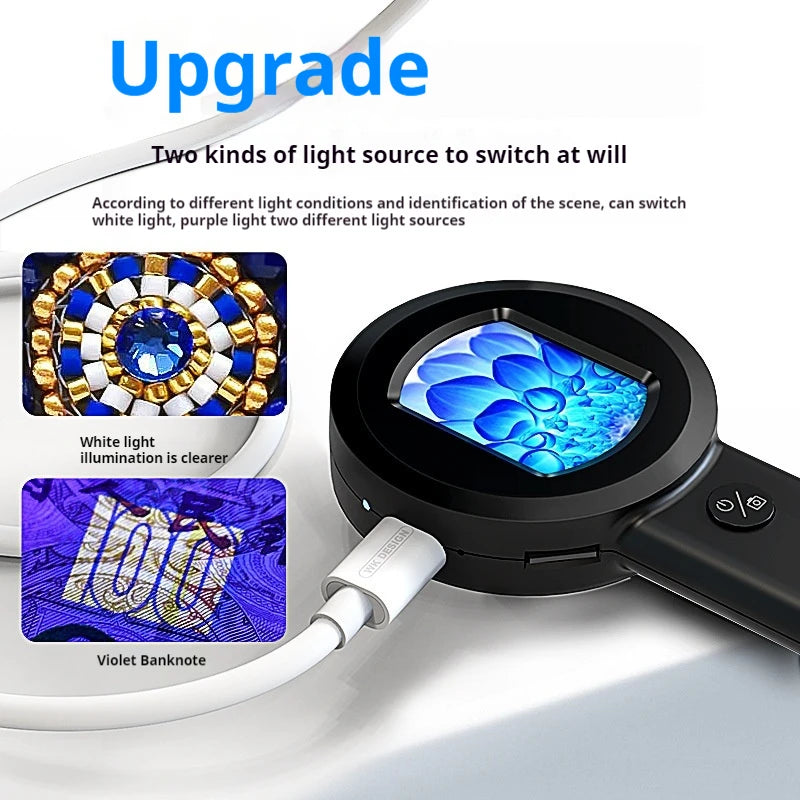 High-Definition Electronic Magnifying Glass Identification and Appreciation Tool, Electronic Digital Microscope, Led Peaceful Pleasures Health and Wellness