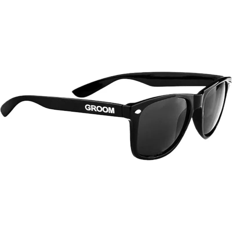Groom & Team Groom Black Sunglasses | Bachelor Party Wedding Gift Party Favor Sunglasses Peaceful Pleasures Health and Wellness Groom 1pcs