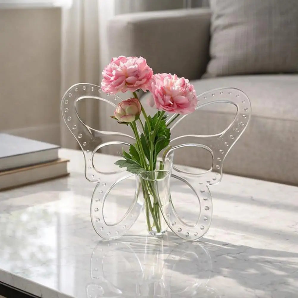 Transparent Butterfly Acrylic Flower Vase | Modern Decor