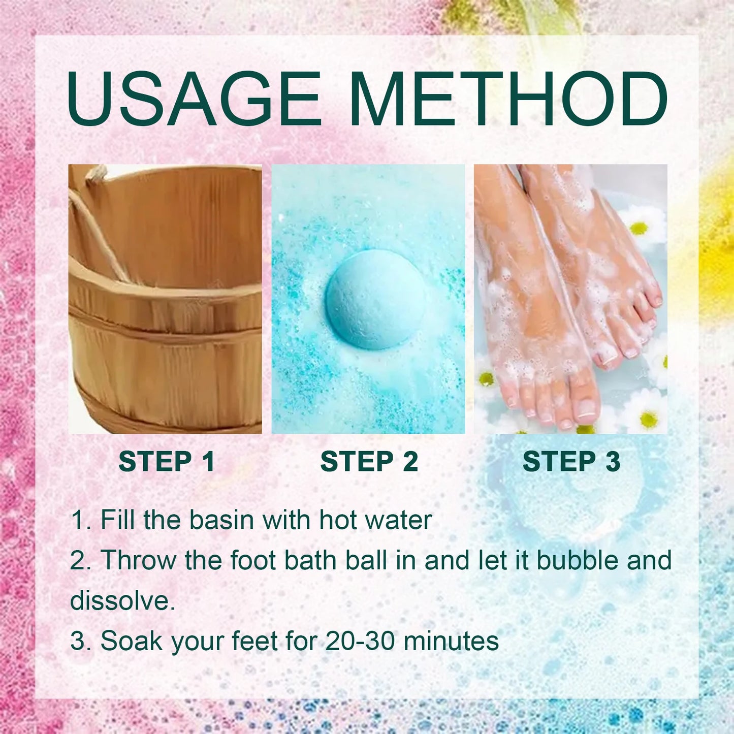 Eelhoe Bubble Foot Bath Bombs – Exfoliating Spa Set 6pc Foot Bath Bombs Peaceful Pleasures Health and Wellness