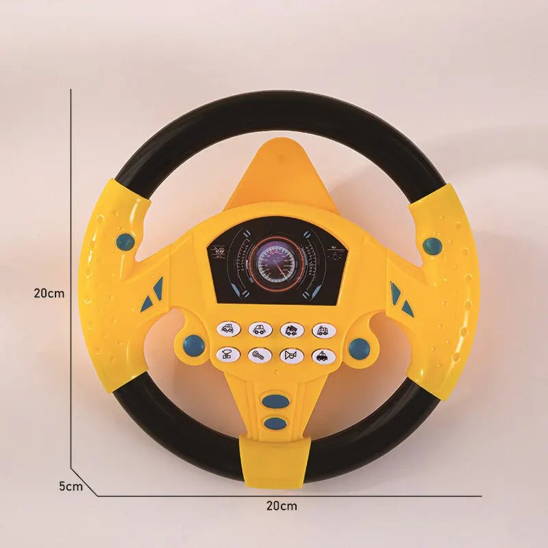 Simulate Driving Car Copilot Steering Wheel Eletric Baby Toys with Sound Kids Musical Educational Stroller Driving Vocal Toys Peaceful Pleasures Health and Wellness