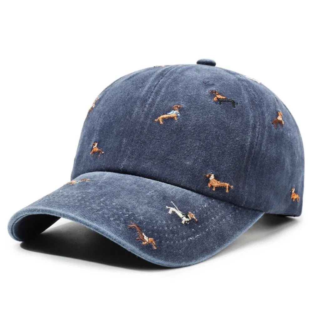 Embroidered Puppy Baseball Cap – UV Sun Hat | One Size