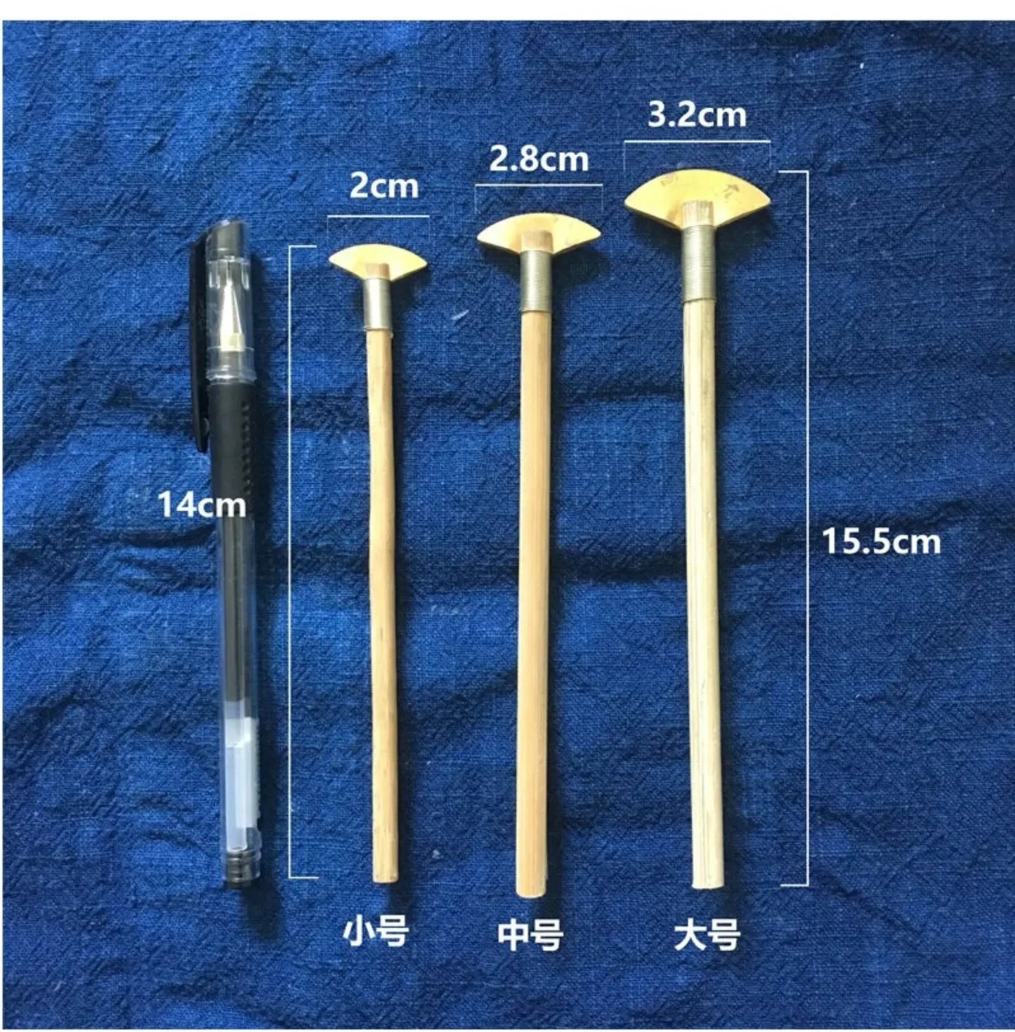 3Pcs Copper Dyeing Wax Knife Batik Painting Tool Multi Size Textile Fabric Cutter Weaving Embroidery Sewing Thread Cutting Accs Peaceful Pleasures Health and Wellness