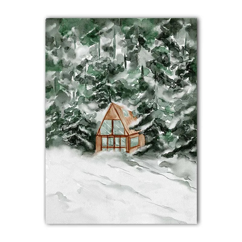 Nordic Wall Art Motivational Typography Snowy Forest Canvas Painting Nordic Style Poster Prints Bedroom Living Room Wall Decor Peaceful Pleasures Health and Wellness 01 20x25cm No Frame China Mainland