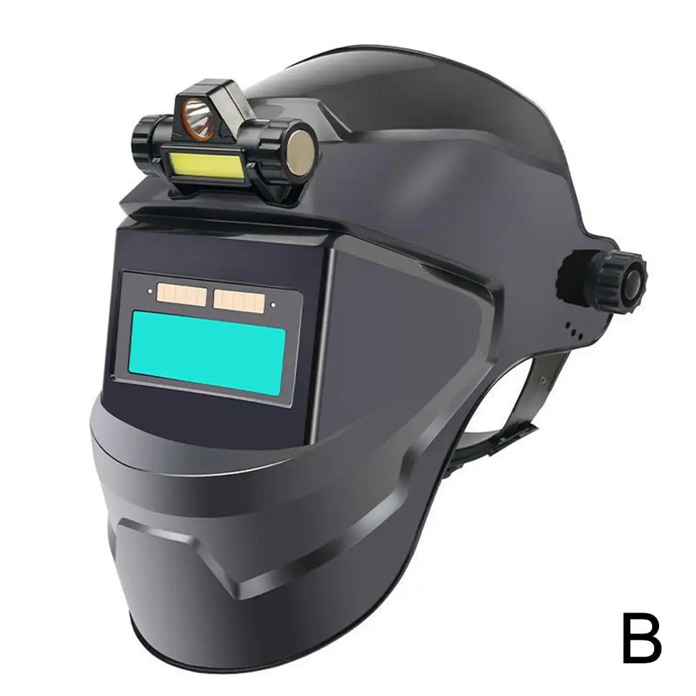 Auto Darkening Welding Helmet with LED Headlight | Solar Powered
