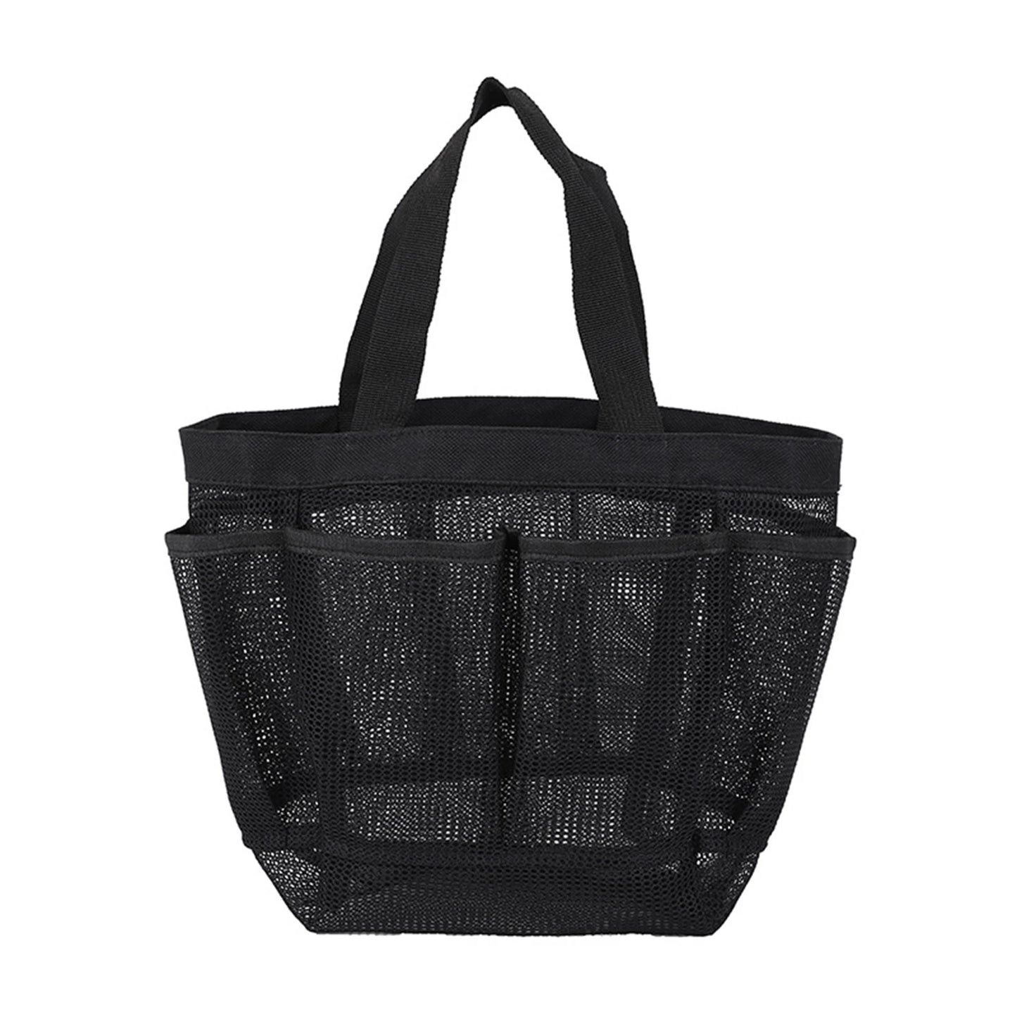 Portable Mesh Shower Caddy Tote Beach Bag Travel Storage Wash Bag Swimming Bath Bag Suitable for Outdoor Camping Quick Dry Tote Peaceful Pleasures Health and Wellness black