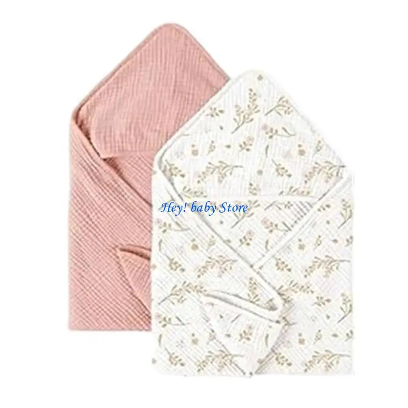 2-Pack Hooded Baby Towel Cotton Gauze – Soft, Absorbent Newborn
