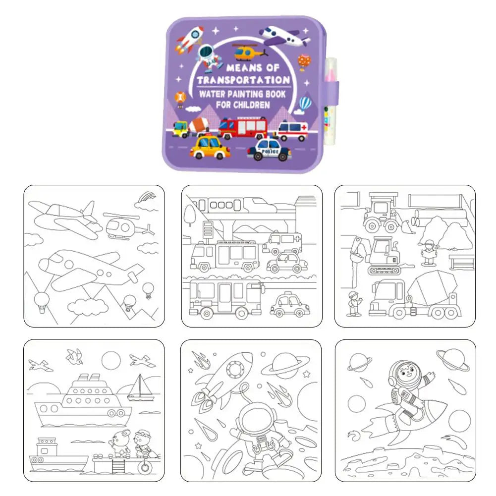 Magic Water Drawing Book – Reusable Coloring Book for Kids