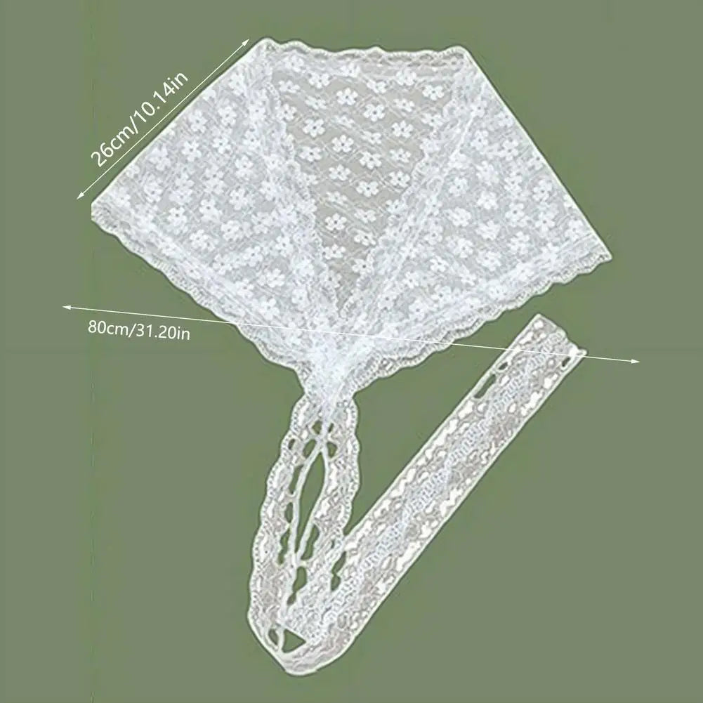 French Retro Lace Triangle Scarf – Hair Bandana & Waistband