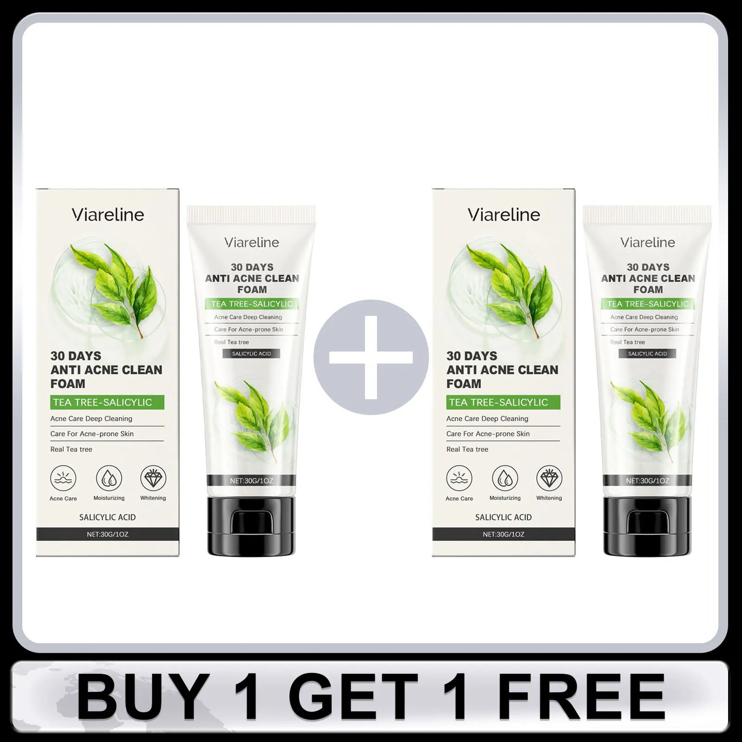 Viareline Salicylic Acid Face Care Set – 4-Piece Skin Kit
