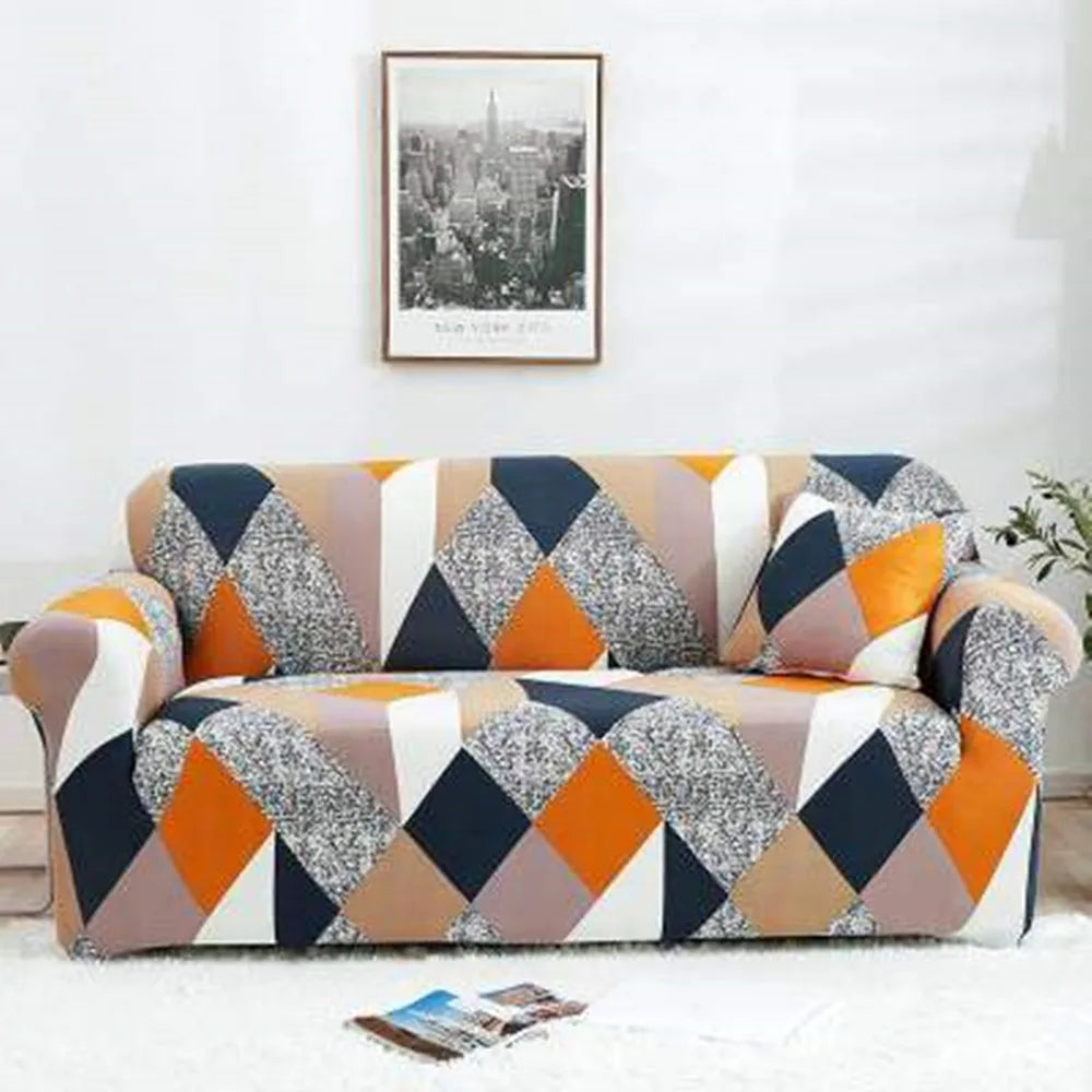 Printed Slipcover Stretch Sofa Cover with Pillowcase Couch Cover Furniture Protector For Bedroom Office Living Room Home Decor Peaceful Pleasures Health and Wellness G 3-seater 190-230cm