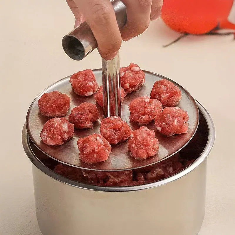 Household 12 Wells Stainless Steel Pill Press Kitchen Mold Rice-meat Dumplings Maker Manual Pressing Pill Making Meatball Mould Peaceful Pleasures Health and Wellness
