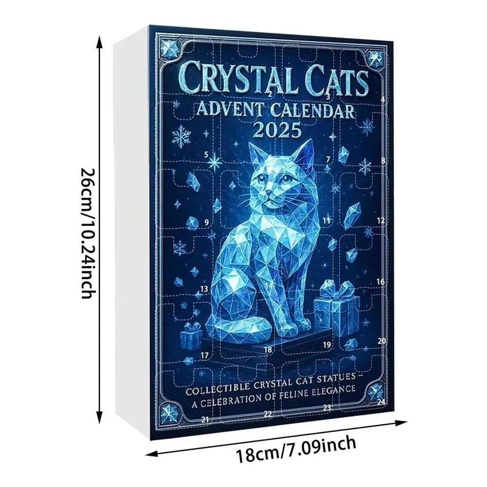 Crystal Cat Christmas Advent Calendar Ornament | Tree Pendant