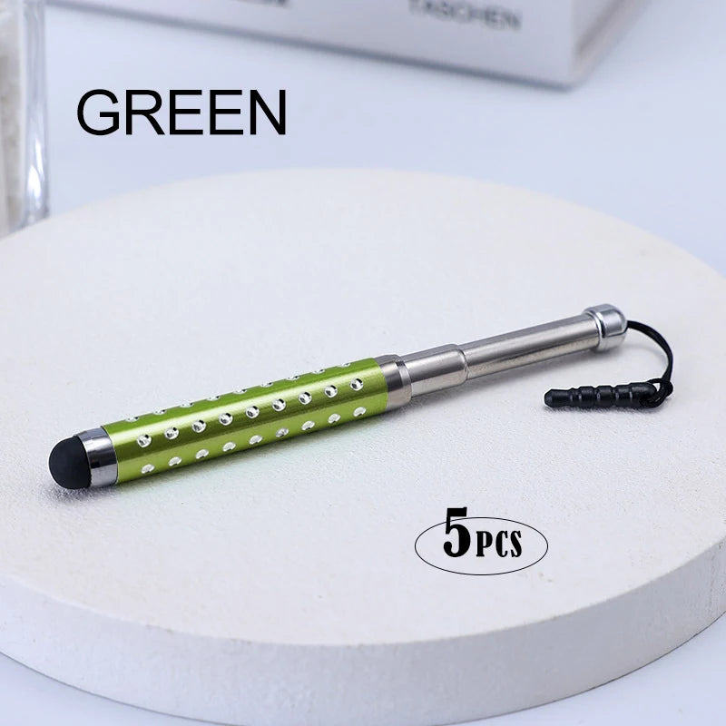 Professional stylus Universal Mobile Phone Touch Screen Accessory Metal Electrostatic Capacitive Pencil Tablet iphone Android Peaceful Pleasures Health and Wellness Green(5pcs)