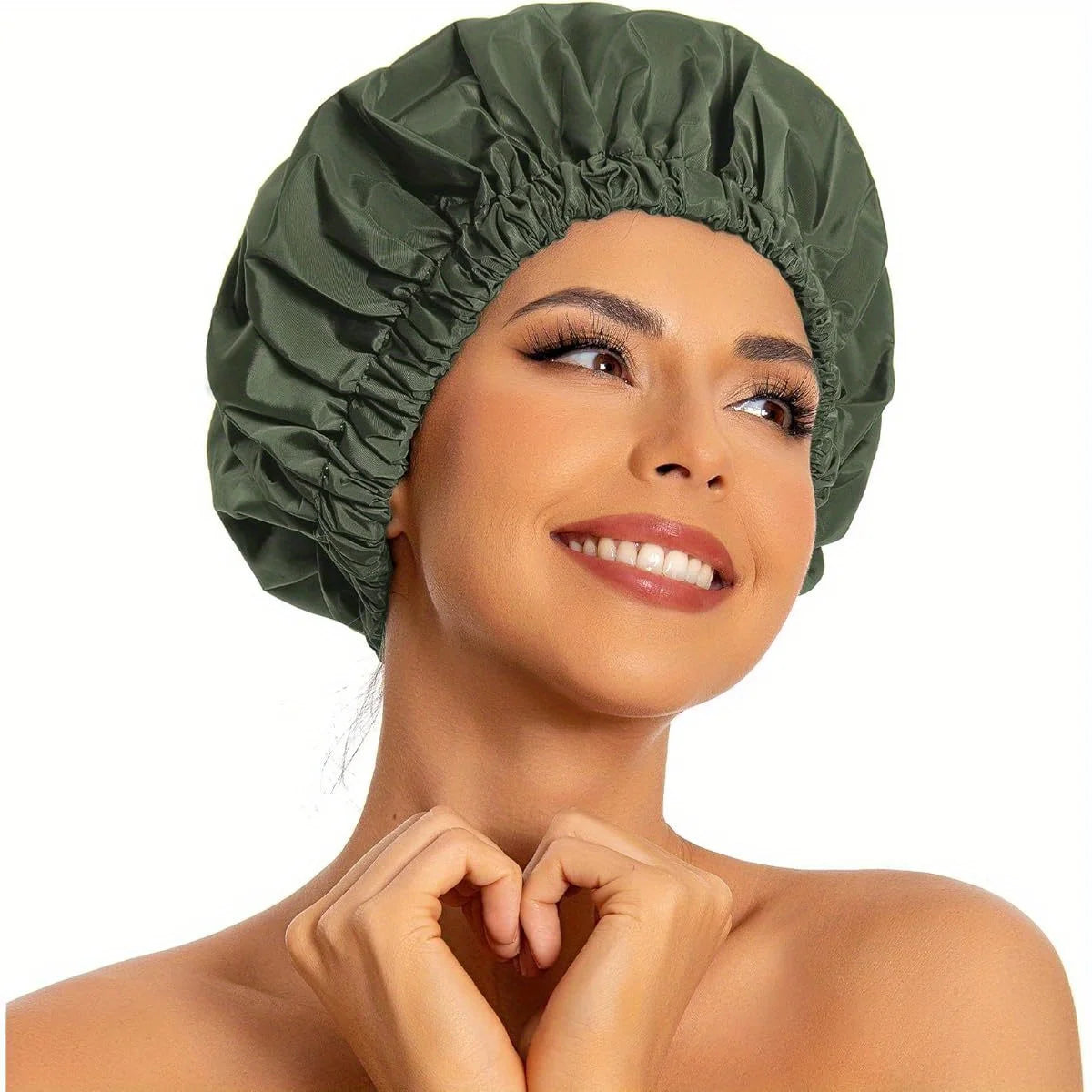 Women's Soft Double Layer Bonnet – Adjustable Sleep & Shower Cap