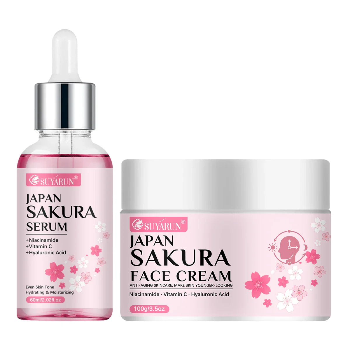 Cherry Blossom Moisturizing Cream & Serum Skincare Set