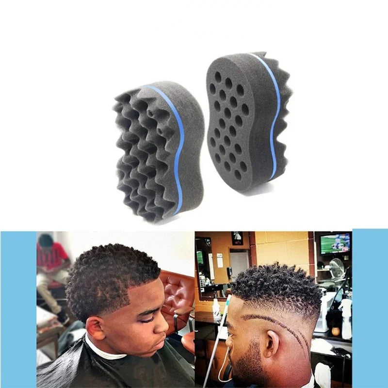 Curly Hair Styling Sponge Brush Double Sided Sponge Brushes Multi-holes Side Braid Twist Hair Curl Wave hair brush for Afico Peaceful Pleasures Health and Wellness