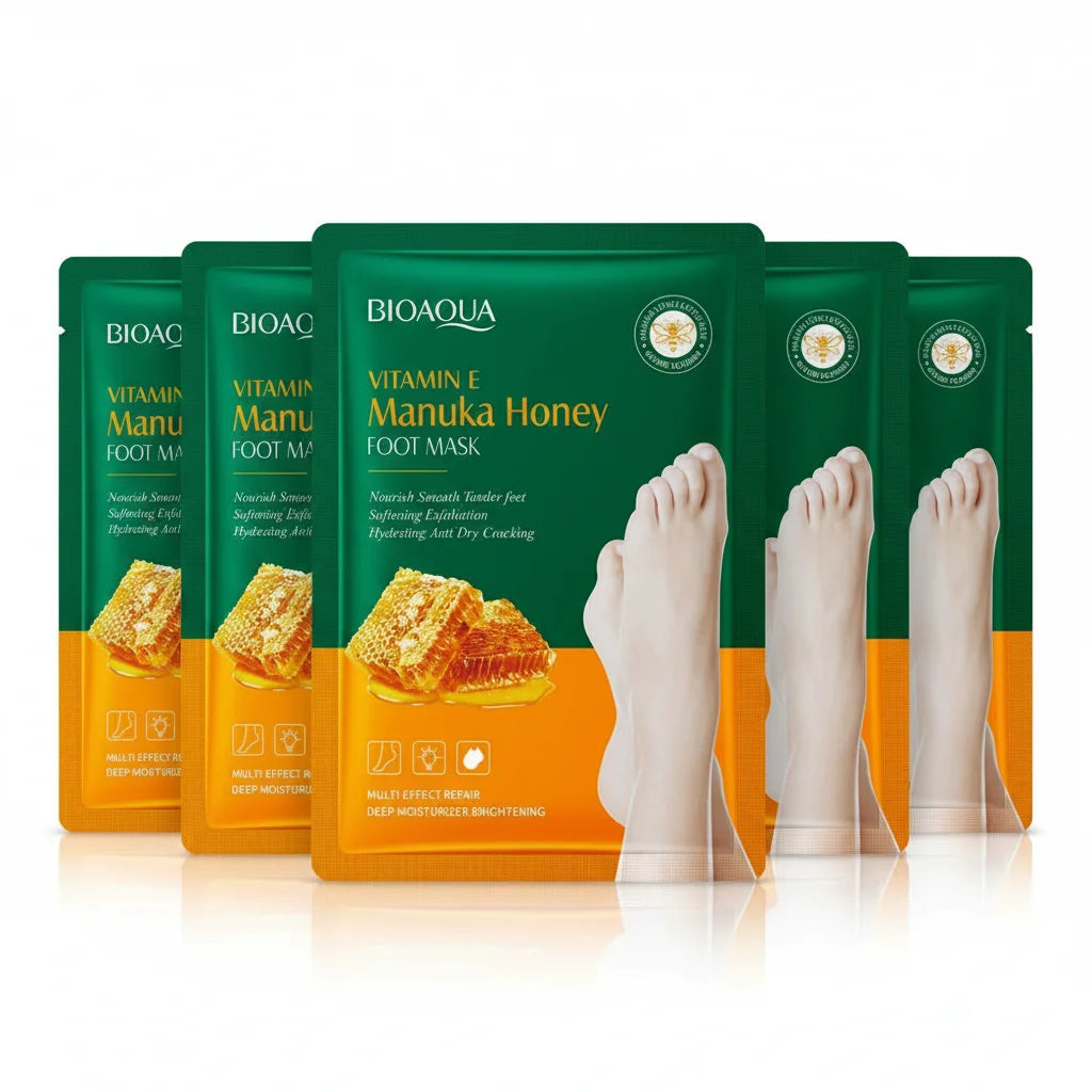 Vitamin E & Manuka Honey Foot Mask – Moisturizing Exfoliator