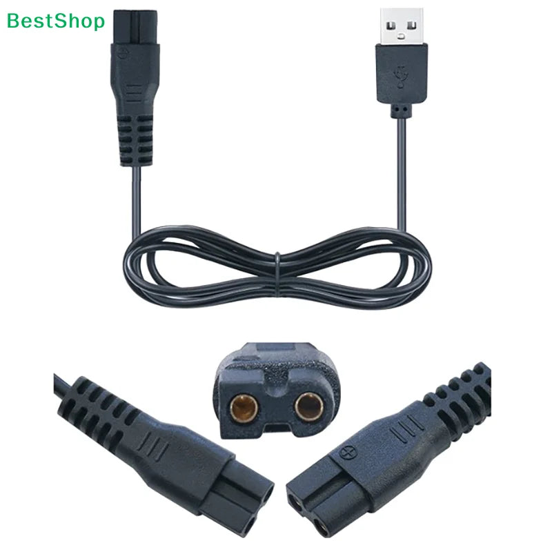 80cm USB 2-Pin Electric Shaver Charging Cable – Universal