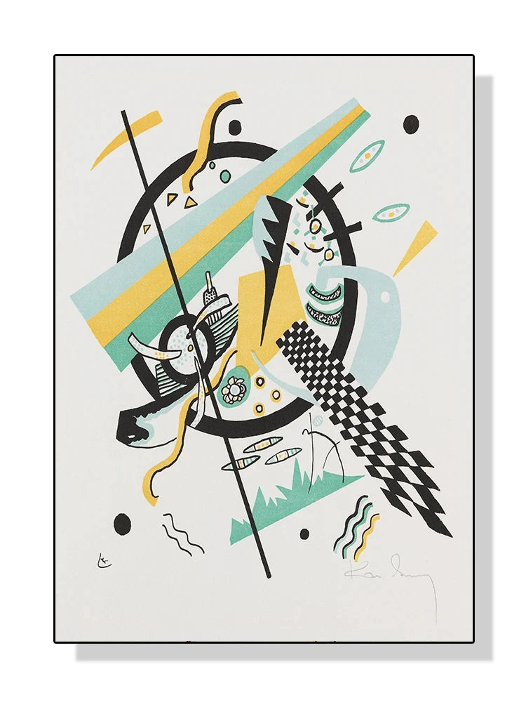Kandinsky Geometric Abstract Canvas Wall Art | Modern Decor Canvas Art Print Peaceful Pleasures Health and Wellness 5 40x50cm Unframed