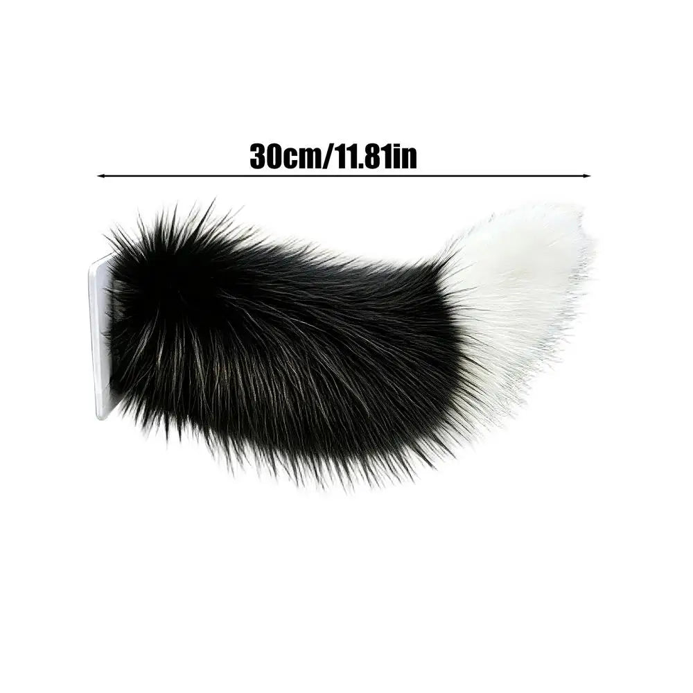 Electric Wagging Plush Tail Car Decoration | Remote Control Faux Fur