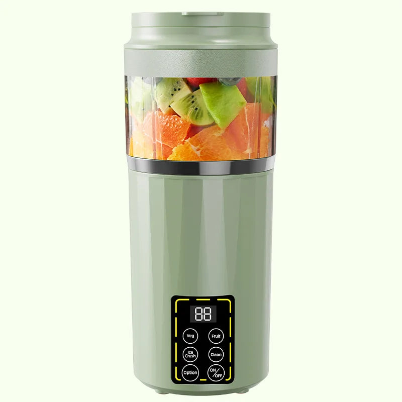 Portable USB Juicer Blender Cup – Digital Display, 600ml