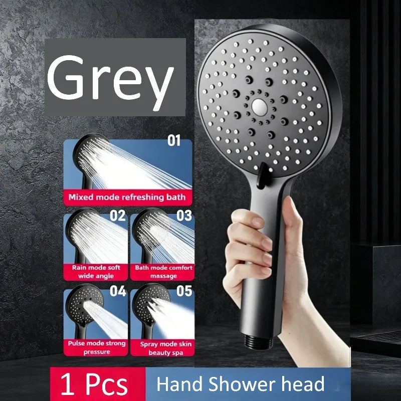 5-Mode High Pressure Handheld Shower Head | Black Water Saving
