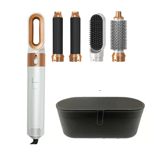 Hair Dryer 5-In-1 Electric Hair Comb Negative Ion Straight Curler Brush Blow Dryer Air Comb Removable Brush Kit Tool Peaceful Pleasures Health and Wellness Black Box EU