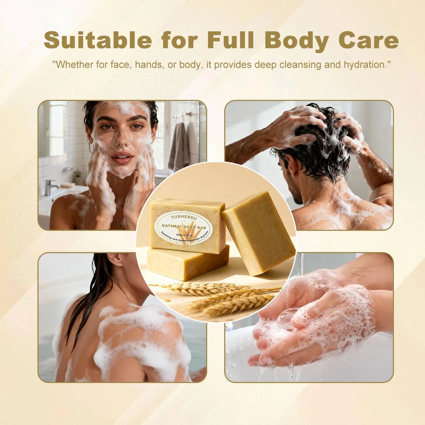 Handmade Oatmeal Soap Bar – Exfoliating & Moisturizing | YURHERSU