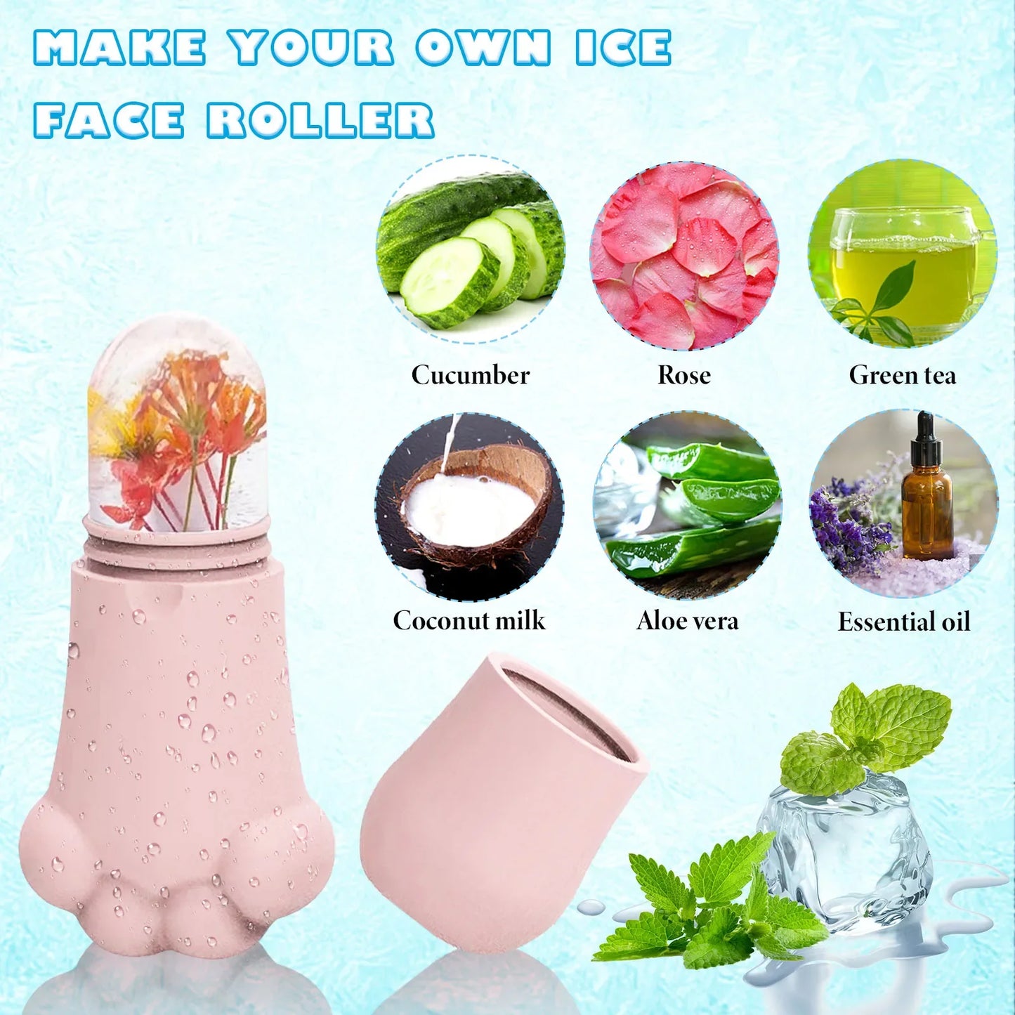 Silicone Ice Cube Face Massager Tray – Cooling Skincare Tool
