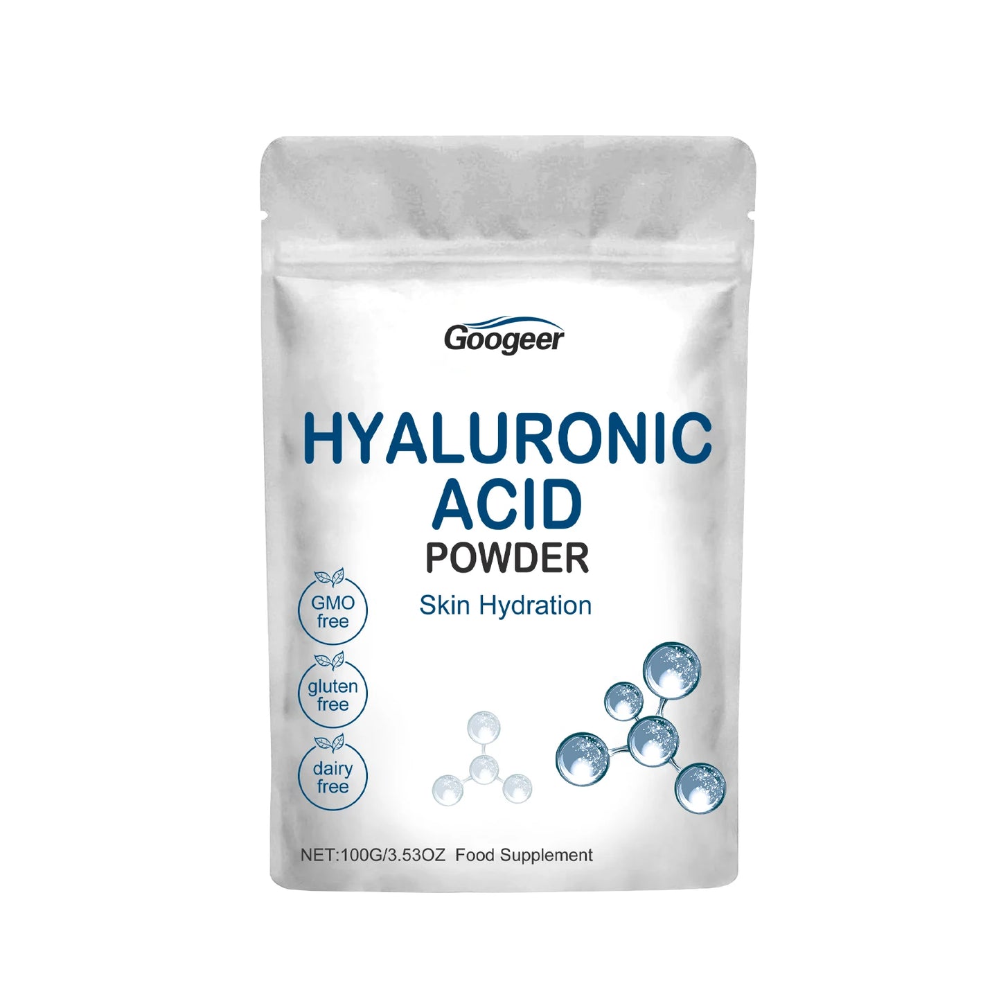 Googeer Hyaluronic Acid Powder Soy Protein Calcium 100g