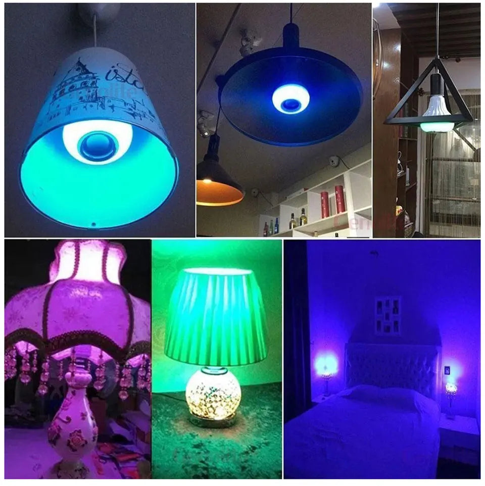 E27 Bluetooth Speaker Bulb RGBW LED Disco Light + Remote