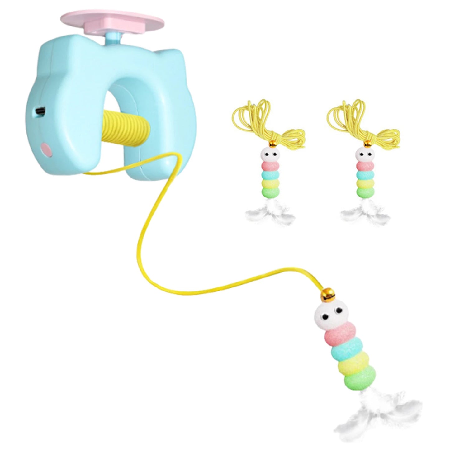 Interactive Cat Hanging Toys USB Charging Self-Play Pet Chase Toy Auto-Rebound Cat-Teasing Tool for Relieve Boredom Burn Energy Peaceful Pleasures Health and Wellness Suit with 2 Head