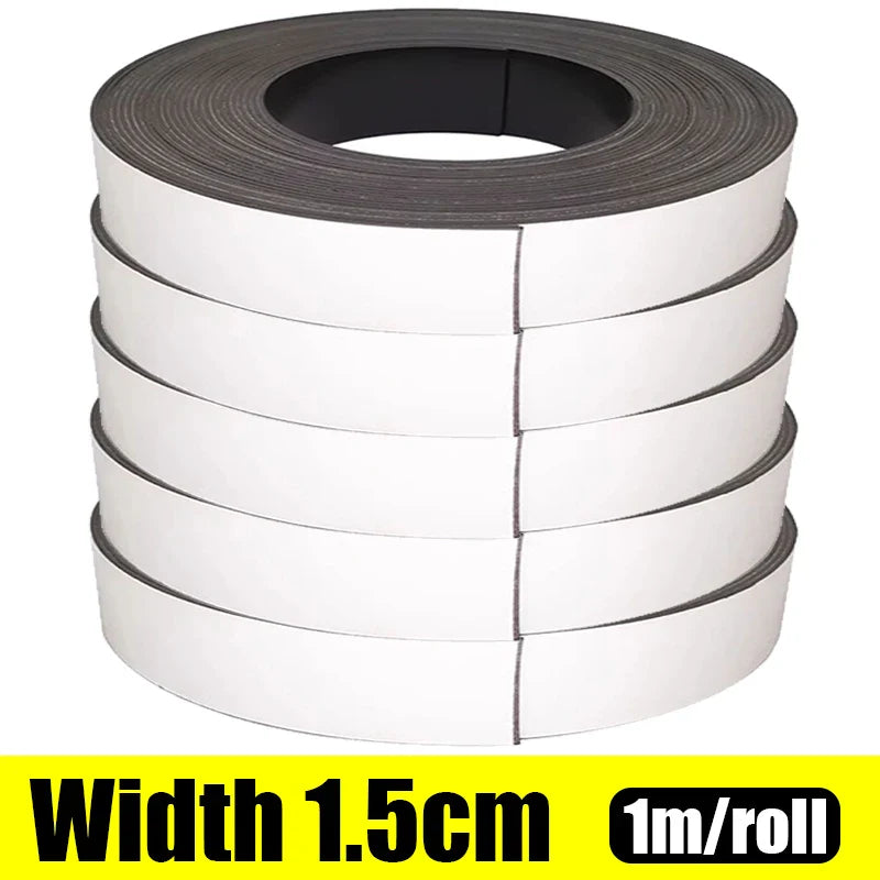 Self-Adhesive Flexible Magnetic Tape Strips for DIY & Fridge