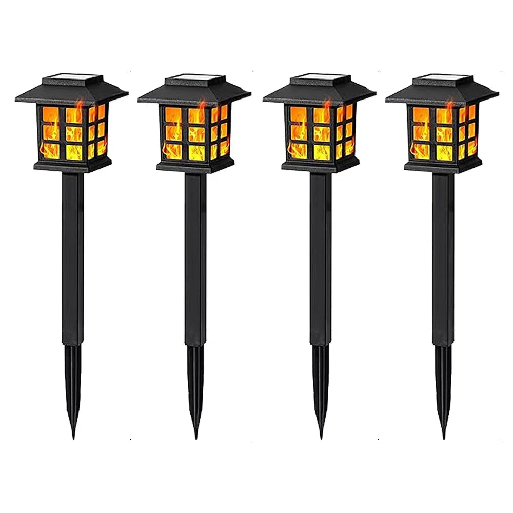 Solar Flame Torch Lights 10 LED Flickering Waterproof Garden Lamp