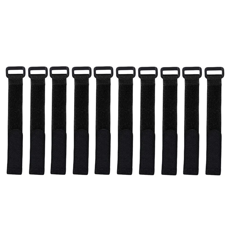 10PCS Reusable Fishing Rod Tie Holder Straps Adjustable Fastener Hook Loop Organizer for Tackle Box Accessories Peaceful Pleasures Health and Wellness black 10PCS